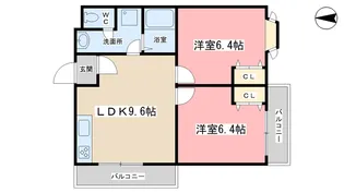 ショーミエール安朱【1階】の間取り