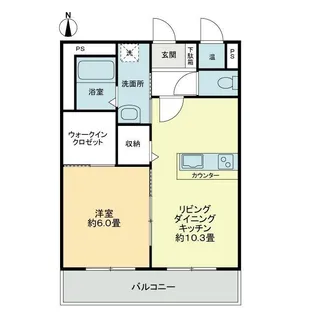 1LDKの間取り画像