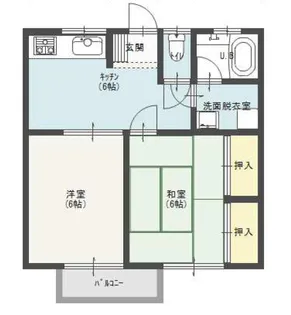 青森県十和田市元町東2【アパート】の間取り