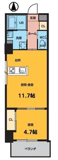 Casa Ebanista カーサエバニスタ【8階】の間取り