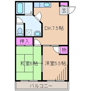 スペリアル吉田【2階】の間取り