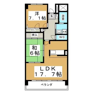 グラスランド21【2階】の間取り