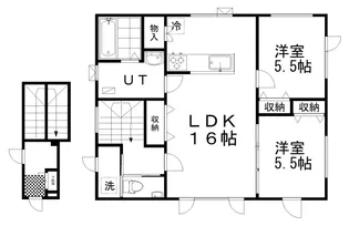 文苑4丁目7番テラスハウス【2階】の間取り