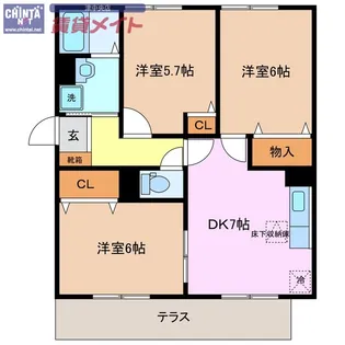 サ-フサイドサンシャイン S棟【1階】の間取り