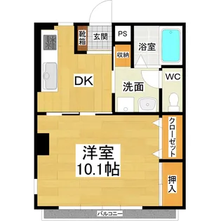 1DKの間取り画像
