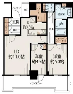 シエリアタワー大阪堀江【38階】の間取り