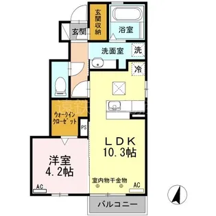グランメール掛川【1階】の間取り
