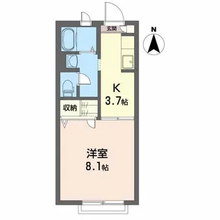 クリスタル・パ-ク B【2階】の間取り