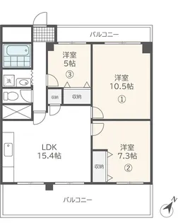 ヴェルデュール相模原【4階】の間取り