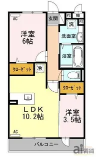 東京都国分寺市西元町3【アパート】の間取り