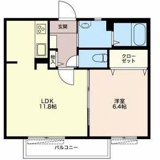 エスト B【1階】の間取り