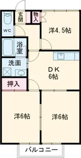 ウエストハイツA【1階】の間取り