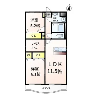 鹿児島県姶良市加治木町木田【マンション】の間取り