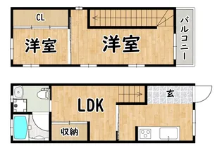 大阪府大阪市生野区勝山南3【一戸建】の間取り