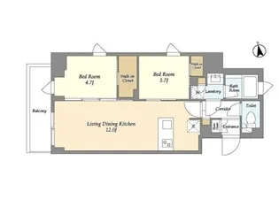 AIFLAT品川戸越パークサイド【6階】の間取り