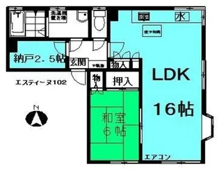 エスティーヌ【1階】の間取り