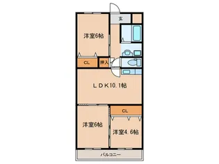 ダイヤモンド岩倉【2階】の間取り