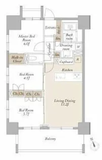 東京都新宿区新宿1【マンション】の間取り