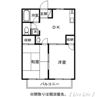 メゾンアップルB棟【1階】の間取り