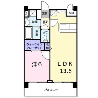 アイタス福岡【8階】の間取り