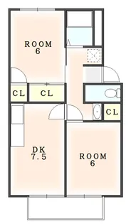 徳島県徳島市新浜町4【アパート】の間取り