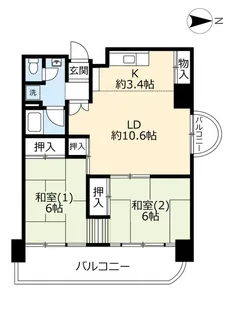 UR武庫川【7階】の間取り