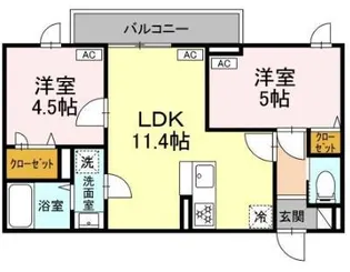 セレスティア栗原【2階】の間取り