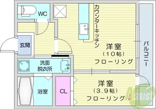 Wisteria 森林公園【1階】の間取り