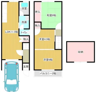 京都府京都市伏見区日野奥出【一戸建】の間取り