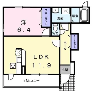 シャルムセゾン【1階】の間取り