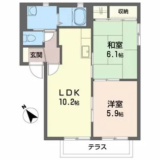 ビューパレスIIC【1階】の間取り