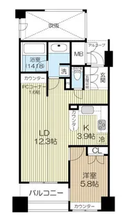 D’クラディア勾当台公園 407【4階】の間取り