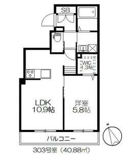 ベルソーレ HR【3階】の間取り