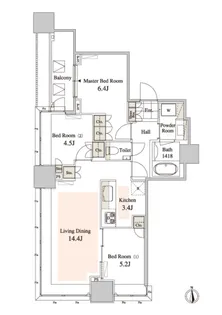 タワーコート北品川【11階】の間取り
