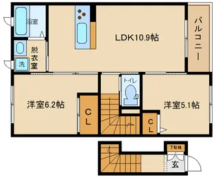 E-トレジャーA棟【2階】の間取り