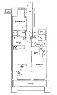バースシティ横浜大通り公園【11階】の間取り