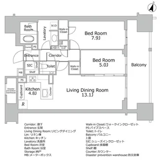 シティタワー・ルフォン九段の杜【12階】の間取り