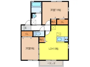 アッパルタメント ディ ソ-レ【1階】の間取り
