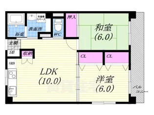 松園ハイツ【3階】の間取り