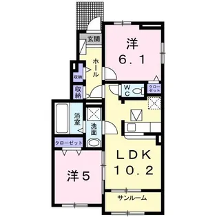 ル グラン A棟【1階】の間取り