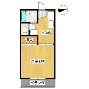 レインボーハイツ【3階】の間取り