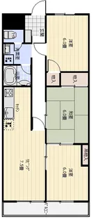 サンセゾンみな与【6階】の間取り