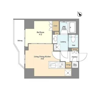ルジェンテ・バリュ上野根岸【15階】の間取り