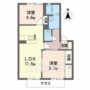 メゾン・ソレイユB【1階】の間取り