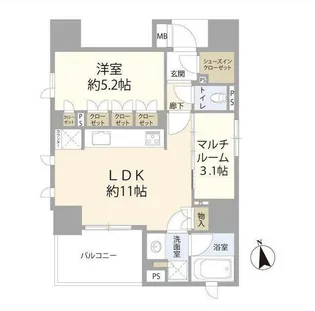 リビオレゾン大手町【13階】の間取り