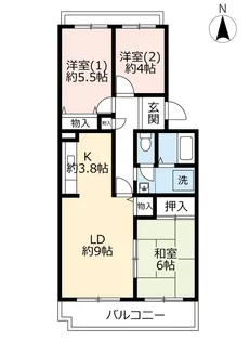 URアクティ学園西町【5階】の間取り