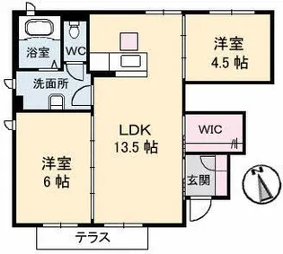 メゾンドローズ A棟【1階】の間取り