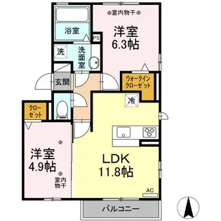 シュエットA【1階】の間取り