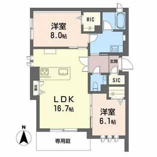 プレミアス今伊勢【1階】の間取り