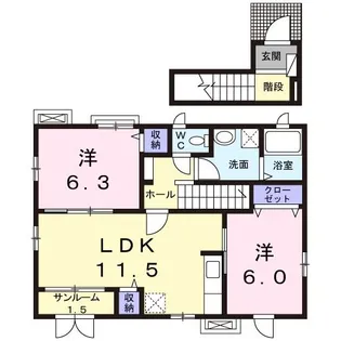 エフィースガーデン【2階】の間取り